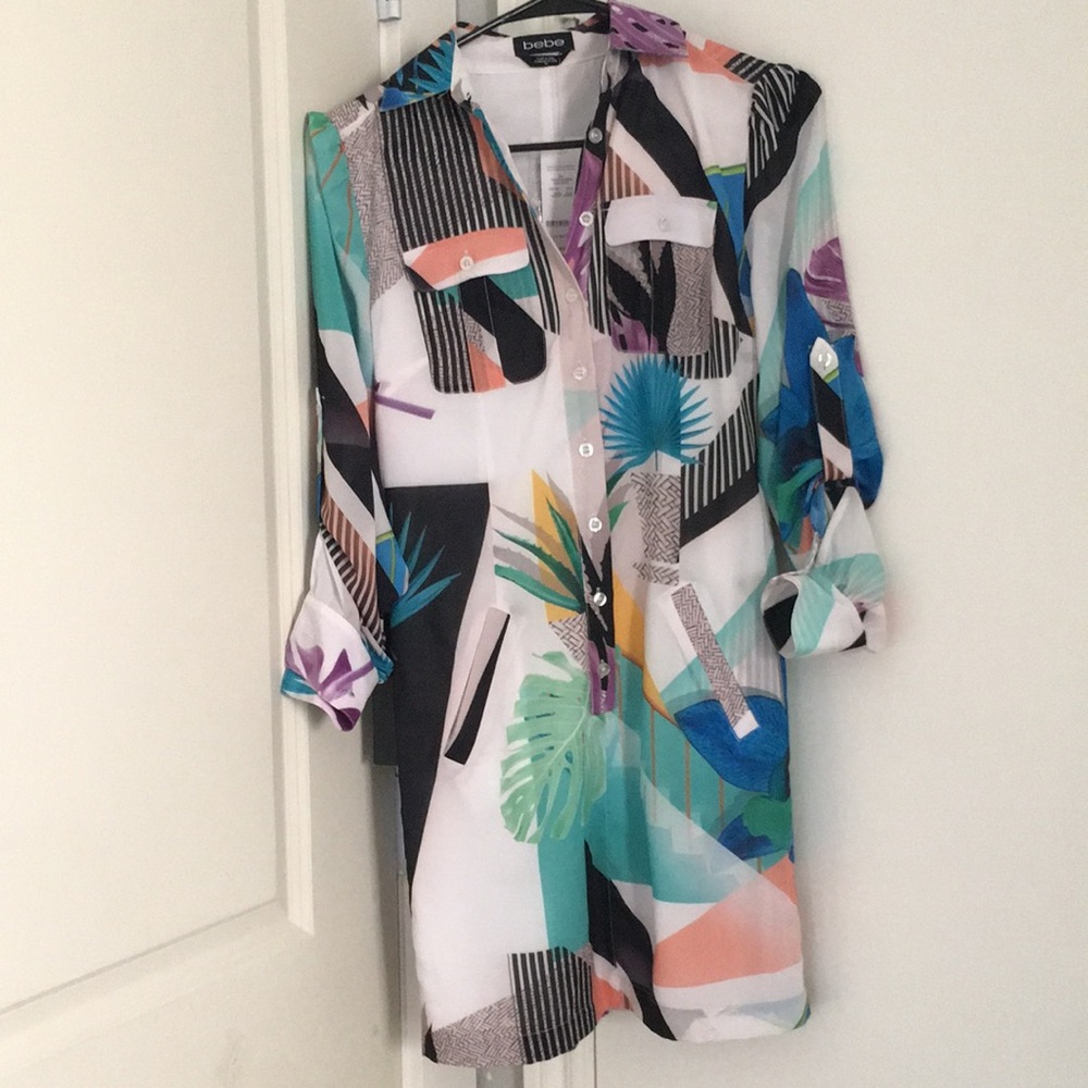 BEBE tropical mini dress